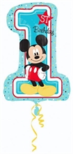 PALLONCINO SUPERSHAPE MICKEY 1° COMPLEANNO 48X71CM