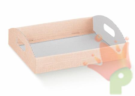 CONTENITORE IN CARTONE CON MANICI 435X290X45MM SETA ROSA