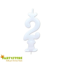 Candelina Numero 2 Cera Bianco