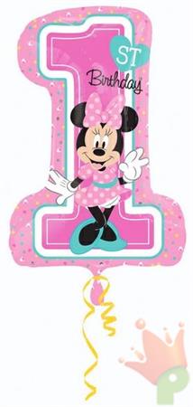 PALLONCINO SUPERSHAPE MINNIE 1° COMPLEANNO 48X71CM