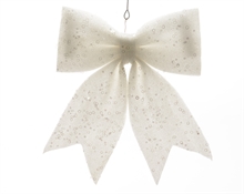 plastic bow with spangles FIOCCO BIANCO 28X34
