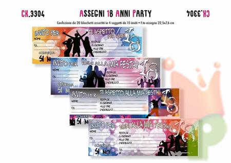 BIGLIETTI INVITI 18ANNI PARTY 15FG