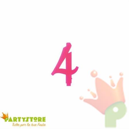 CANDELINA NUMERO 4 FUCSIA 12CM