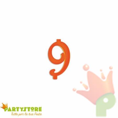 CANDELINA NUMERO 9 ARANCIO 12CM