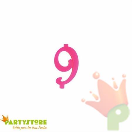 CANDELINA NUMERO 9 FUCSIA 12CM