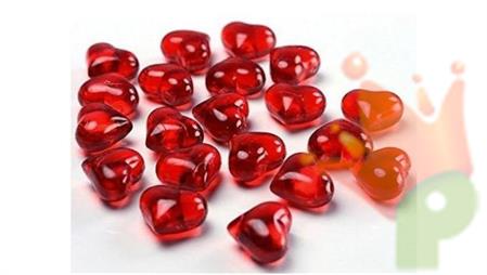 CUORI DI CRISTALLO ROSSO 21MM 30PZ