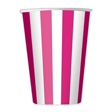 BICCHIERI 200CC STRIPES FUCSIA 8PZ