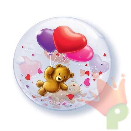 PALLONCINO MYLAR 22INCH SINGLE BUBBLE TEDDY BEAR'S #