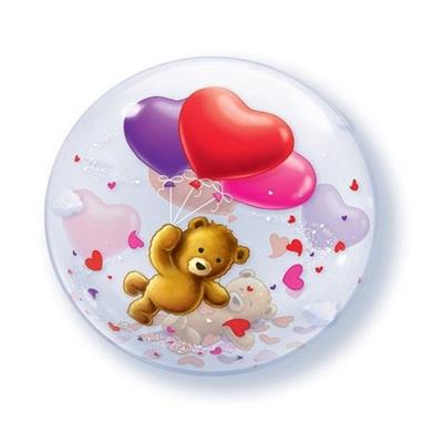 PALLONCINO MYLAR 22INCH SINGLE BUBBLE TEDDY BEAR'S #