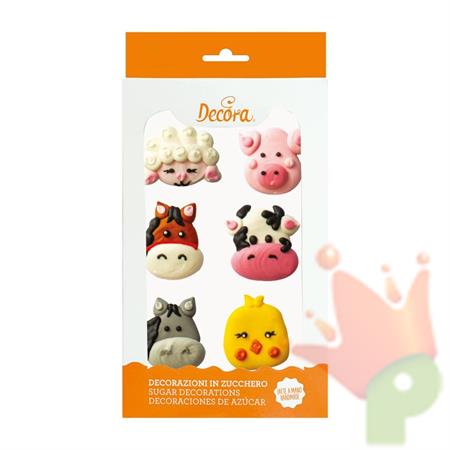 ANIMALI DELLA FATTORIA IN ZUCCHERO 6PZ