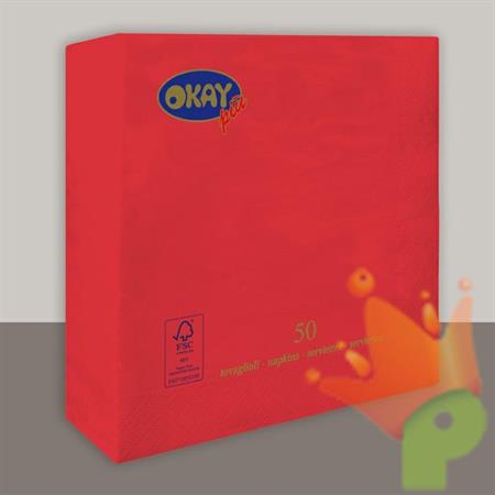 TOVAGLIOLI 33X33 2V ROSSO BACCARA' 50PZ