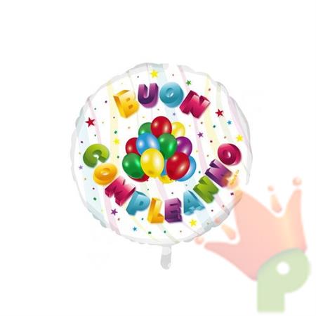 PALLONCINO MYLAR 18INCH BUON COMPLEANNO PALLONCINI #
