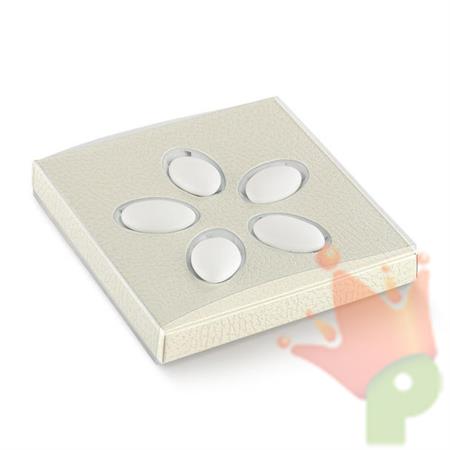 CONFET 105X100X15 PELLE BIANCA 10PZ