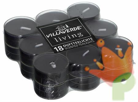 TEALIGHTS 4H NERO PROFUMATI 18 PZ
