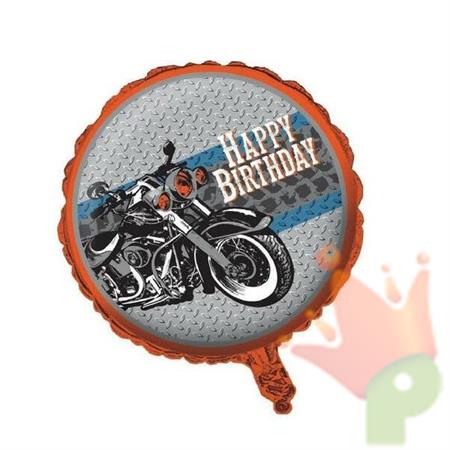 PALLONCINO MYLAR 18INCH CYCLE SHOP HAPPY BIRTHDAY MOTO #