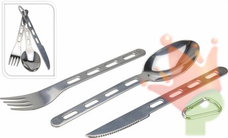 SET 3 POSATE INOX CON MOSCHETTO