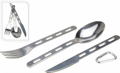 SET 3 POSATE INOX CON MOSCHETTO