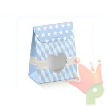 SCATOLA SACCHETTI 60X35X80 MM STAR AZZURRO 10PZ