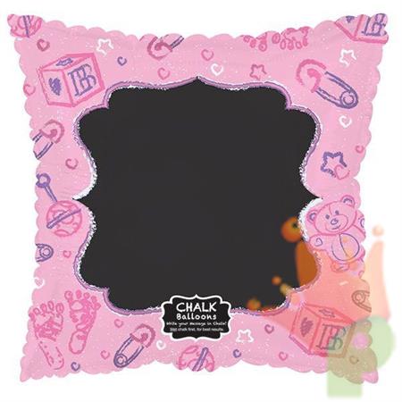 PALLONCINO MYLAR 17 INCH BABY PINK CHALKBOARD #