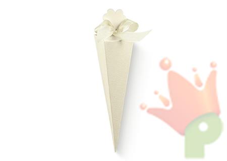 SCATOLA CONO 155X40X40MM SETA AVORIO 10PZ