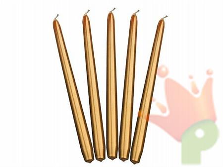 CANDELE ORO METAL 29CM 10PZ