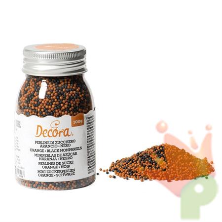 PERLINE IN ZUCCHERO ARANCIO E NERO 100GR
