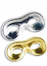 MASCHERA IN PLASTICA  METALLIZZATA ORO/ARGENTO