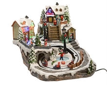 VILLAGGIO LUMINOSO A LED CON SLITTINI IN MOVIMENTO