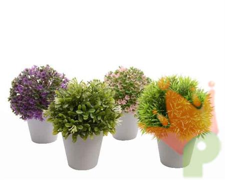FIORI IN VASO 4 ASSORTITI 14CM