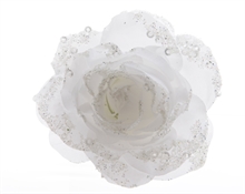 ROSA CON CLIP BIANCO GLITTER DIA 14