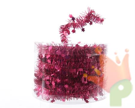 GHIRLANDA CON STELLE 35MMX7MT FUXIA