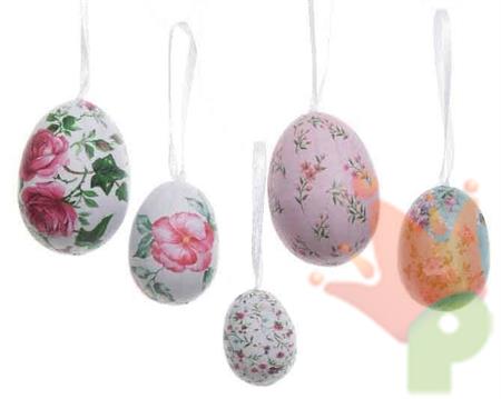 UOVA DECORATE CON APPENDINO 5 ASSORTITE 12PZ