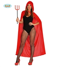 MANTELLO VELLUTO ROSSO CON CAPPUCCIO 130 CM