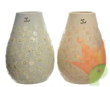 VASO IN TERRACOTTA CON STAMPA FIORI 2 ASSORTITI D.14X20CM