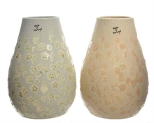 VASO IN TERRACOTTA CON STAMPA FIORI 2 ASSORTITI D.14X20CM