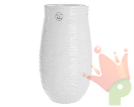 VASO IN TERRACOTTA A RILIEVO D.20X35CM BIANCO