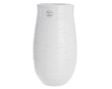 VASO IN TERRACOTTA A RILIEVO D.20X35CM BIANCO