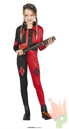 COSTUME REBEL DANGEROUS HARLEY QUINN BAMBINA 10-12 ANNI