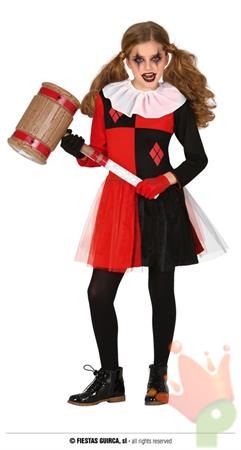 COSTUME ARLECCHINO ROSSO BAMBINA 10-12 ANNI