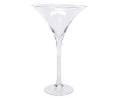 VASO IN VETRO FORMA CALICE MARTINI 24X40CM