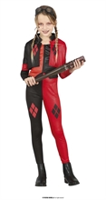 COSTUME REBEL DANGEROUS HARLEY QUINN BAMBINA 7-9 ANNI