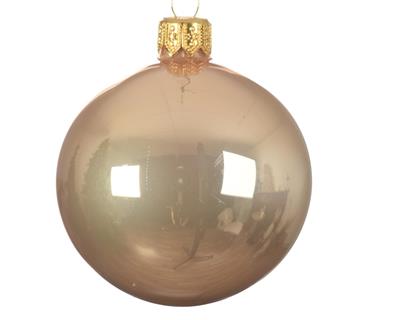 PALLINA NATALIZIA VETRO 15 CM CHAMPAGNE LUCIDO