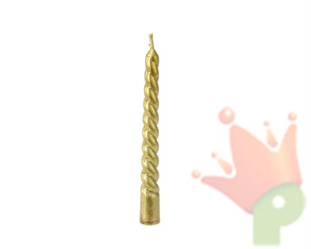 CANDELA TORCIGLIONI 10 CM ORO 8 PZ