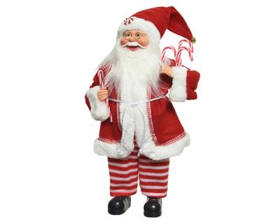 BABBO NATALE 30 CM CON CANDY CANE