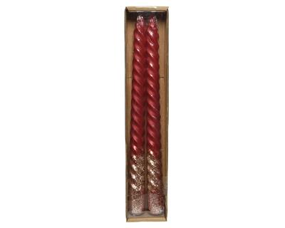 CANDELE TORCIGLIONI 25 CM ROSSO 2 PZ
