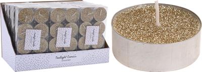 TEALIGHT GLITTER ORO 8 PZ 3X1 CM