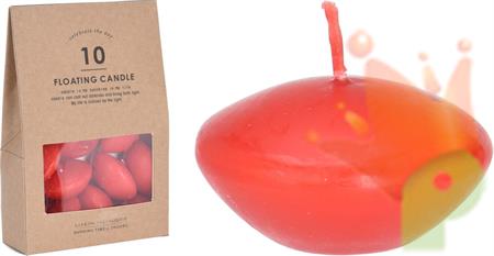 CANDELE GALLEGGIANTI ROSSE 10 PZ