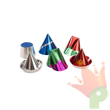 MINI CAPPELLI IN CARTA METAL 6 PZ H. 5/9 CM