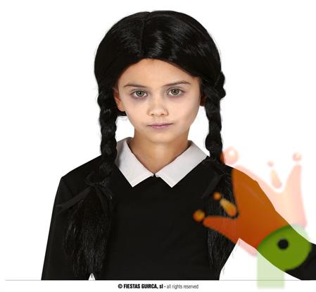 PARRUCCA NERA CON TRECCIA GOTICA