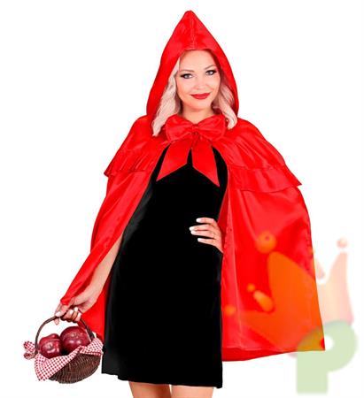 COSTUME MANTELLO ROSSO CON CAPPUCCIO ADULTA  TAGLIA UNICA